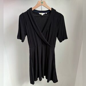 Boden Black Fixed Wrap Jersey Dress 4P Petite Classic Minimalist
